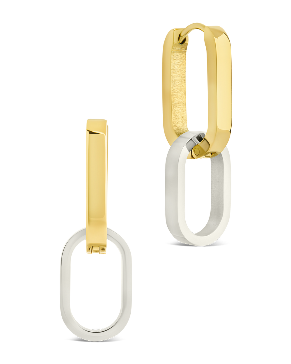 Katarina Interlocking Dual Tone Dangle Earrings