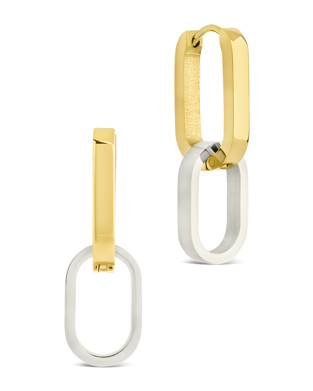 Katarina Interlocking Dual Tone Dangle Earrings