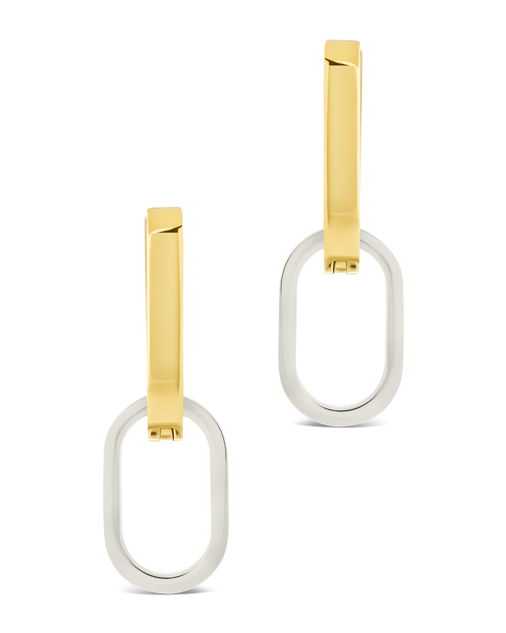 Katarina Interlocking Dual Tone Dangle Earrings