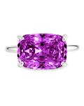Sterling Silver Amethyst Cushion East-West Ring