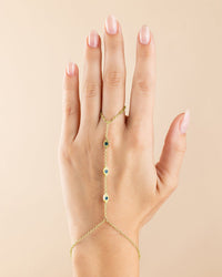 Arielle CZ Evil Eye Hand Chain - Sterling Forever