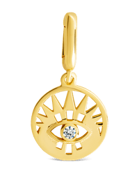 Sterling Silver CZ Evil Eye Disc Charm - Sterling Forever