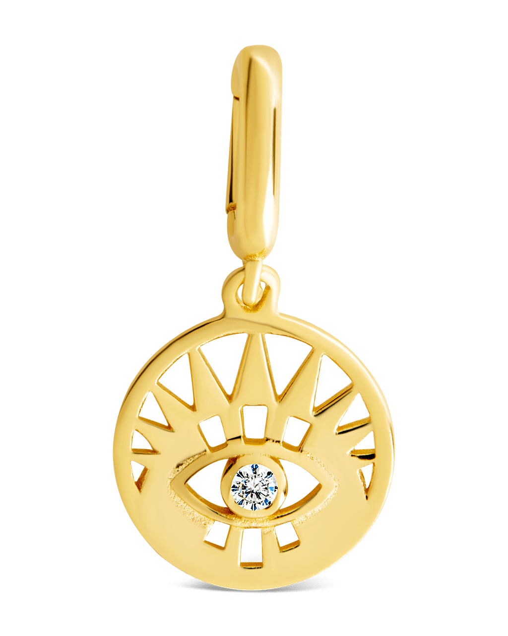 Sterling Silver CZ Evil Eye Disc Charm - Sterling Forever