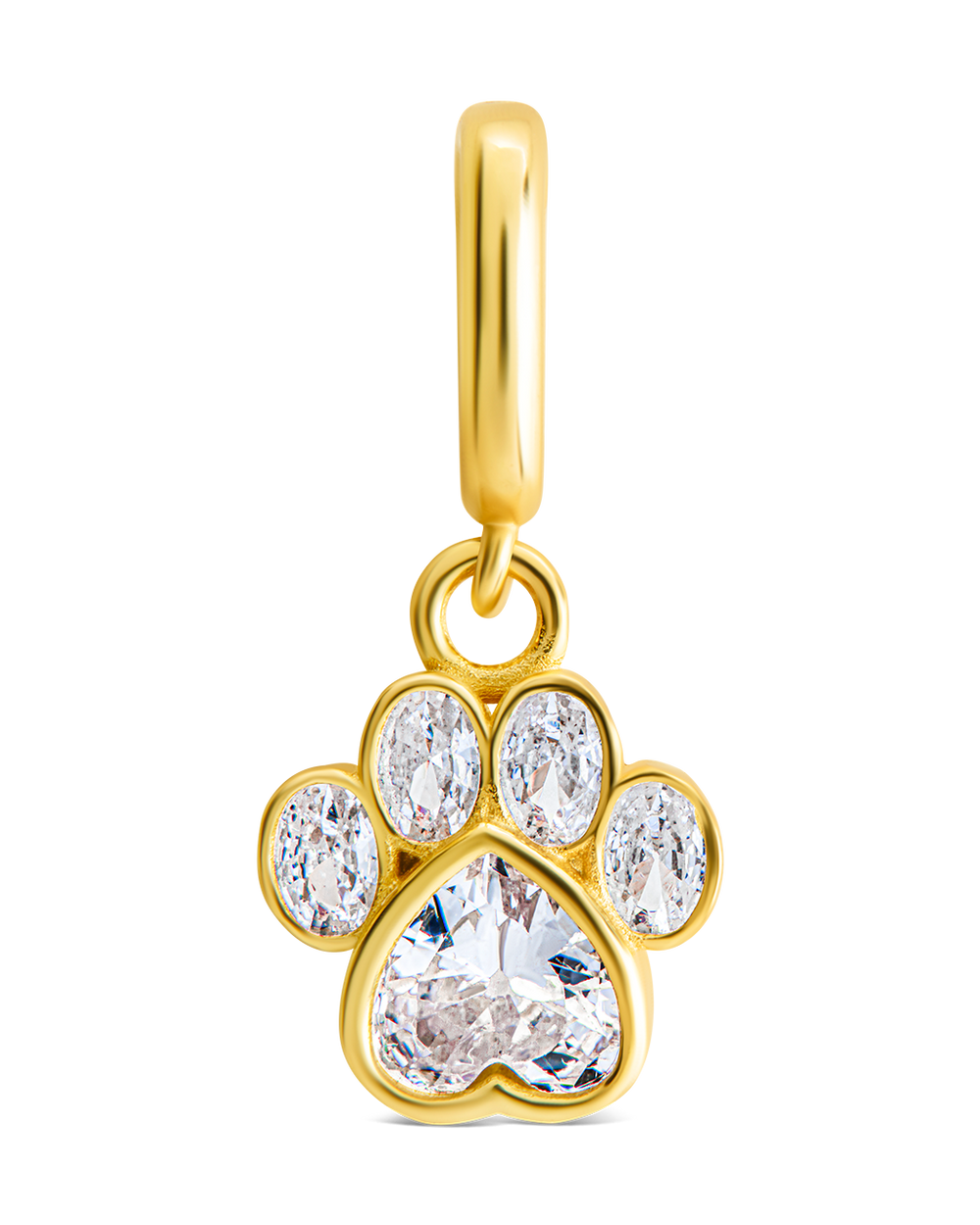 Sterling Silver CZ Paw Charm