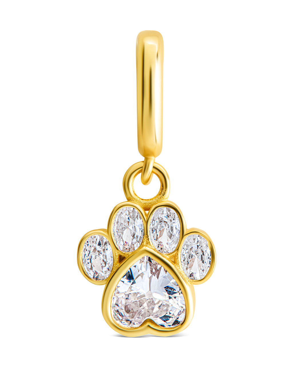 Sterling Silver CZ Paw Charm