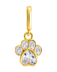 Sterling Silver CZ Paw Charm