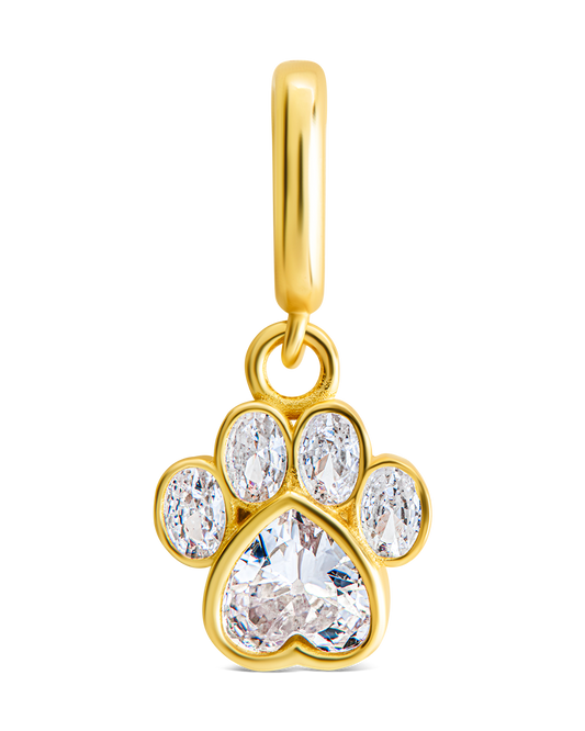 Sterling Silver CZ Paw Charm