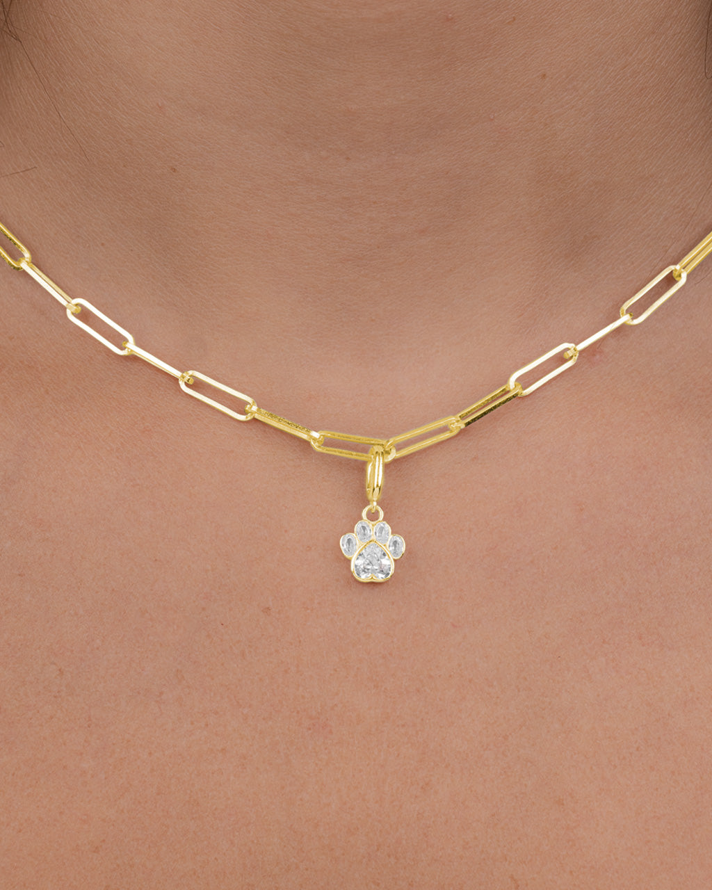 Sterling Silver CZ Paw Charm