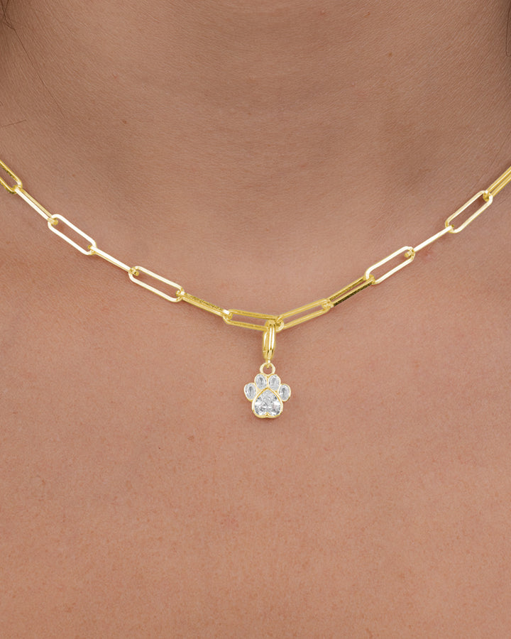 Sterling Silver CZ Paw Charm