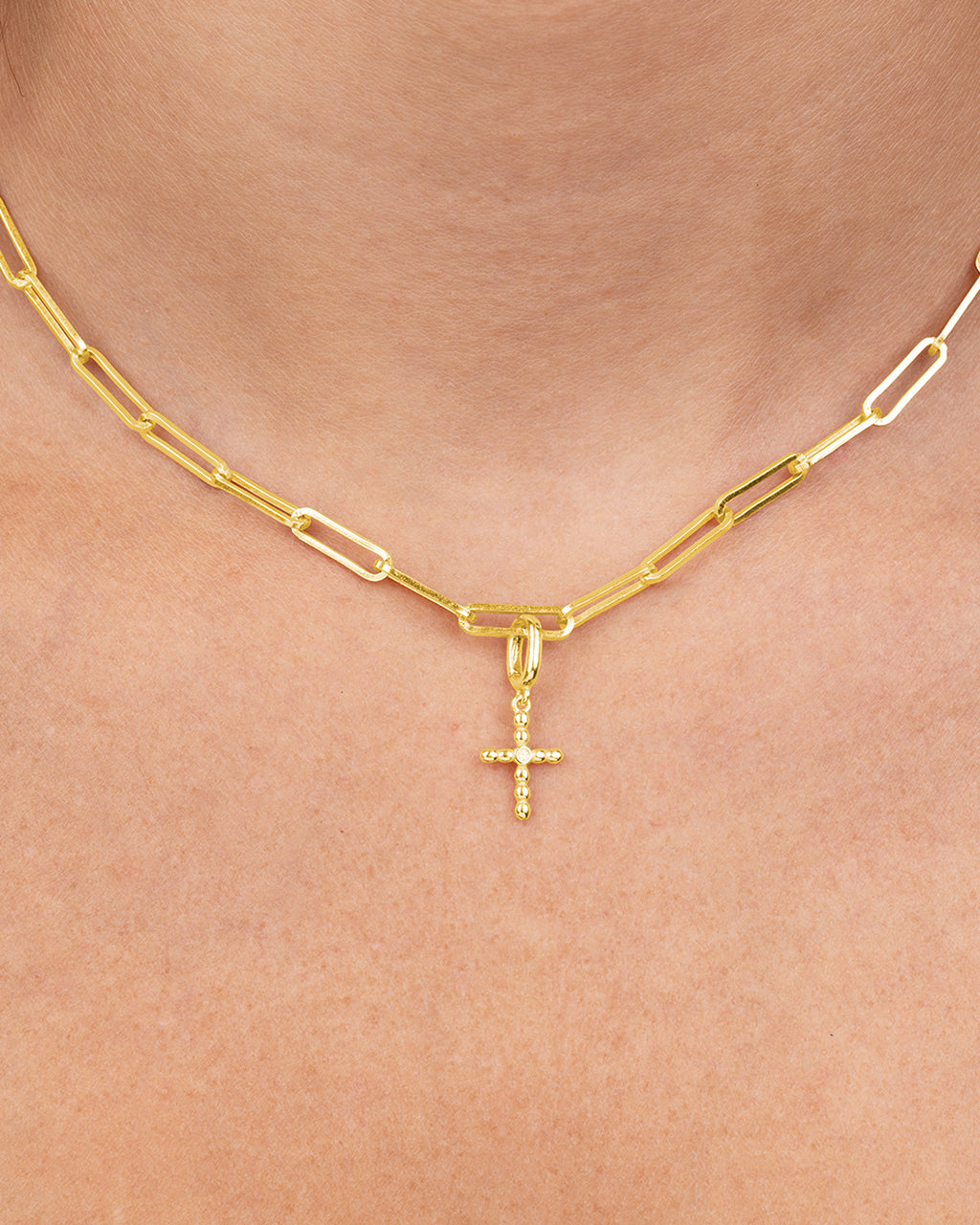 Sterling Silver CZ Cross Charm