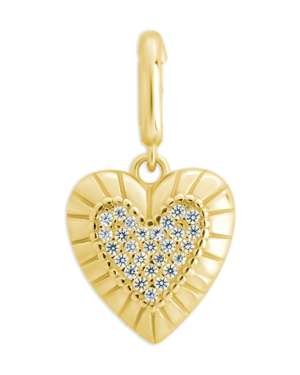 Sterling Silver CZ Heart Charm