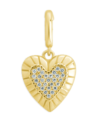 Sterling Silver CZ Heart Charm - Sterling Forever