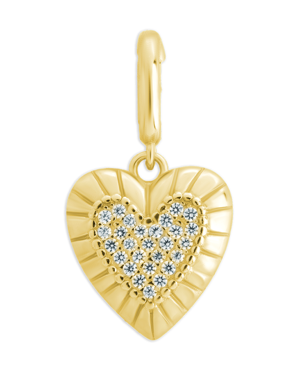 Sterling Silver CZ Heart Charm - Sterling Forever