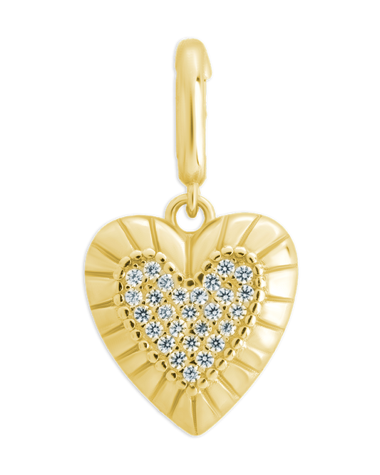 Sterling Silver CZ Heart Charm