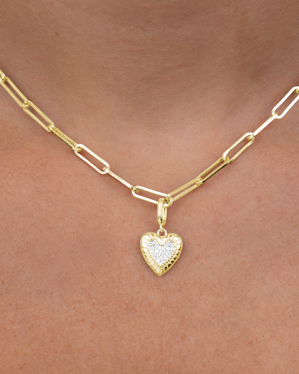 Sterling Silver CZ Heart Charm