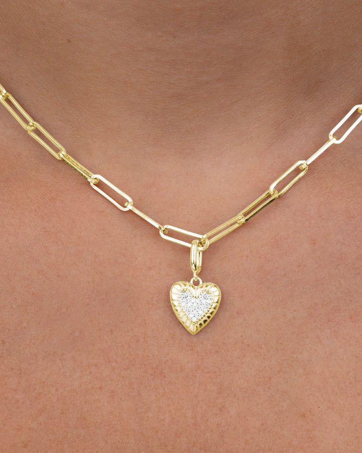 Sterling Silver CZ Heart Charm