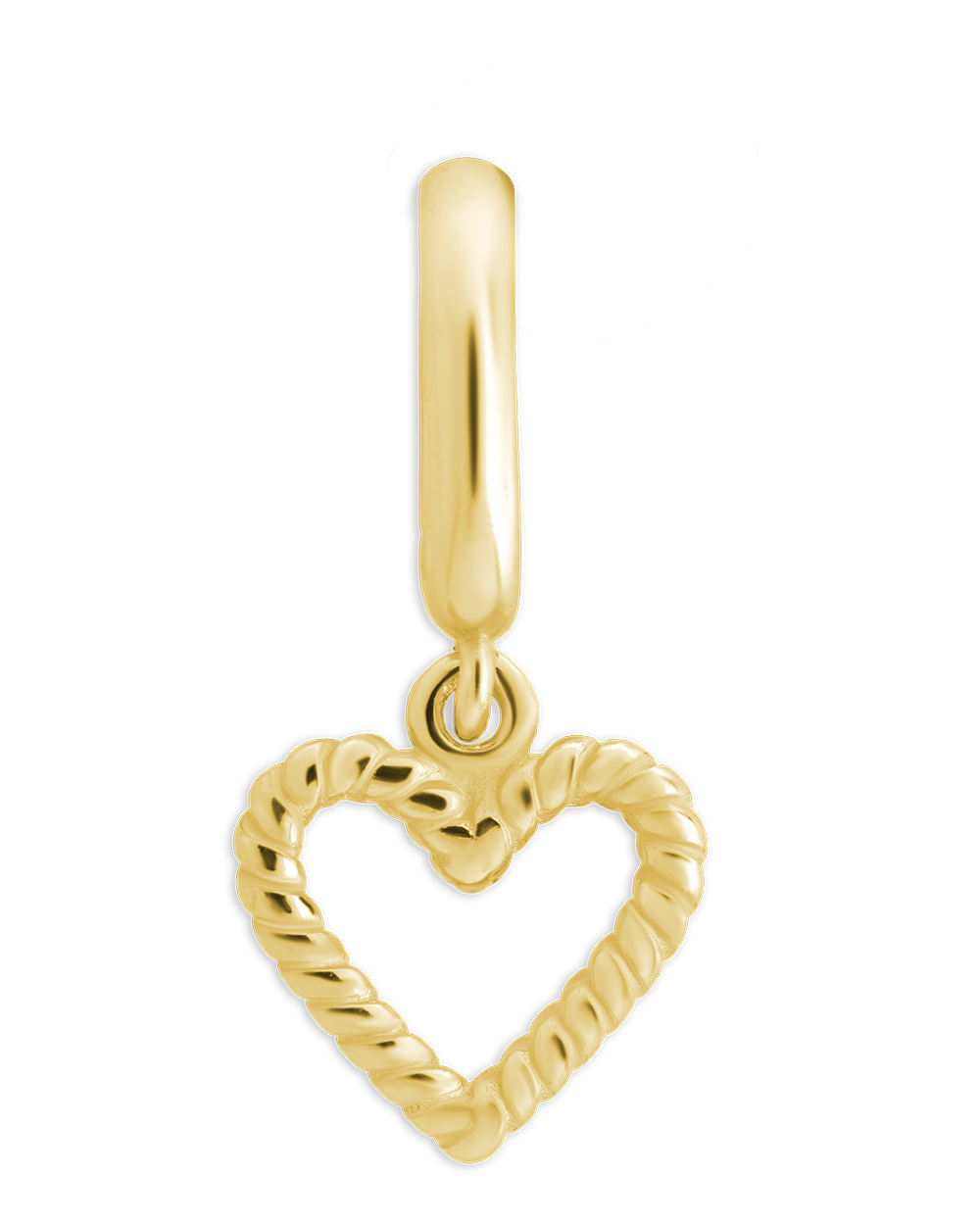 Sterling Silver Braided Heart Outline Charm
