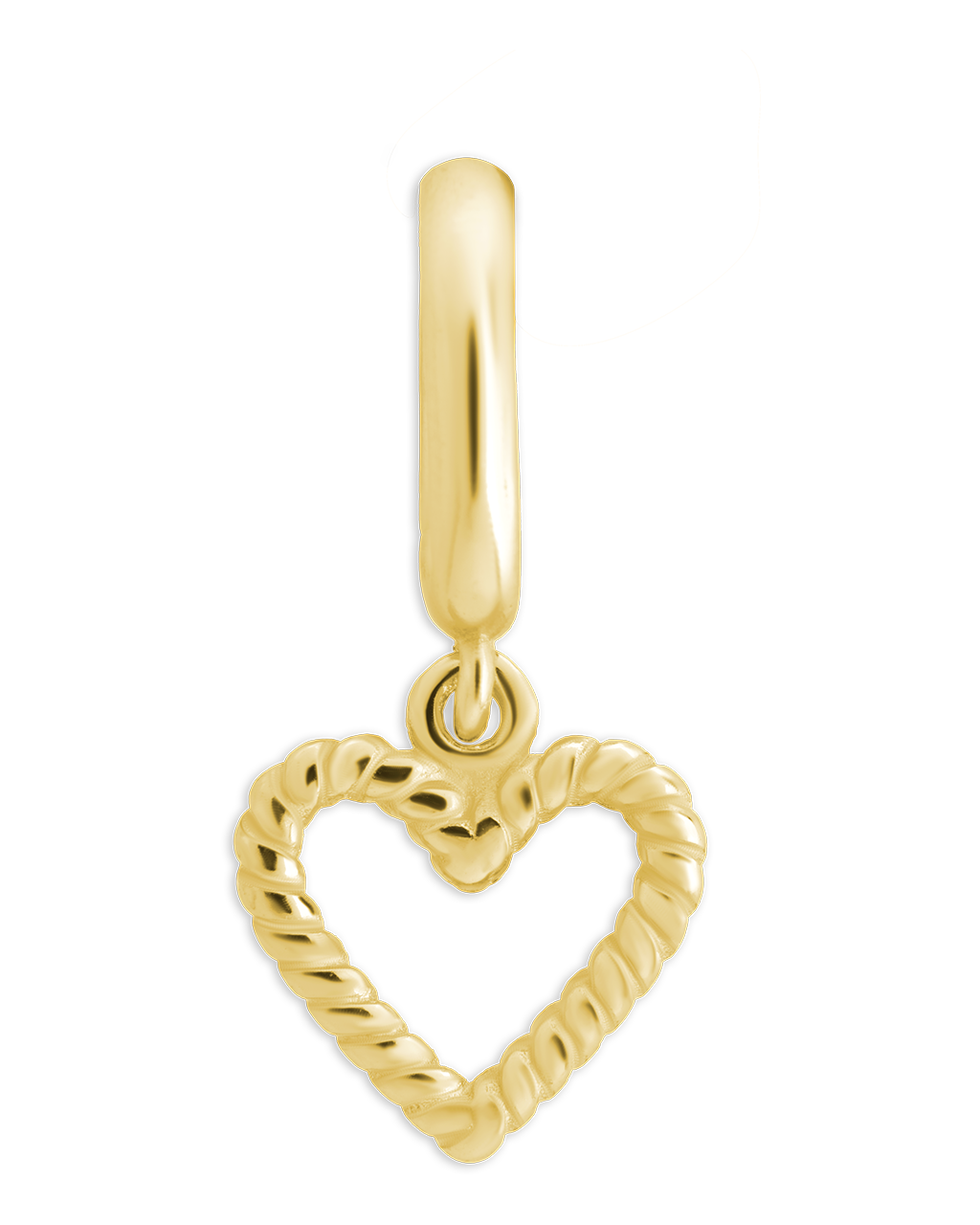 Sterling Silver Braided Heart Outline Charm
