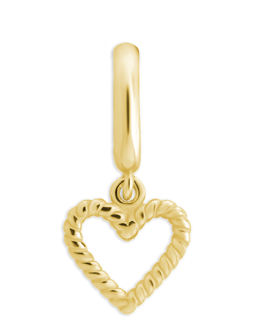 Sterling Silver Braided Heart Outline Charm