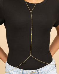 Myrna Beaded Layered Body Chain - Sterling Forever