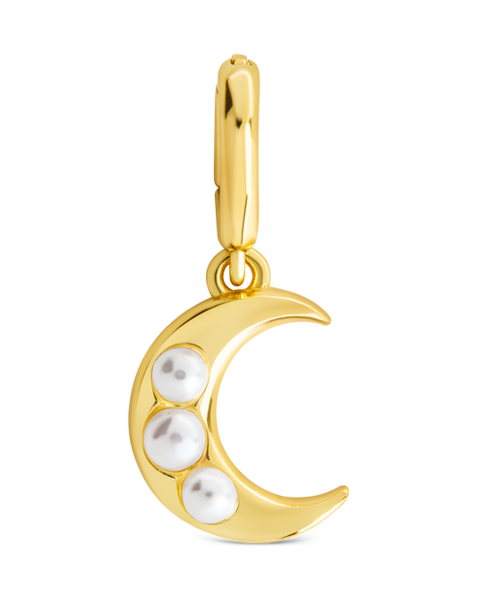 Sterling Silver Pearl Moon Charm