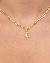 Sterling Silver Pearl Moon Charm - Sterling Forever