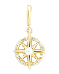 Sterling Silver CZ & Pearl Compass - Sterling Forever