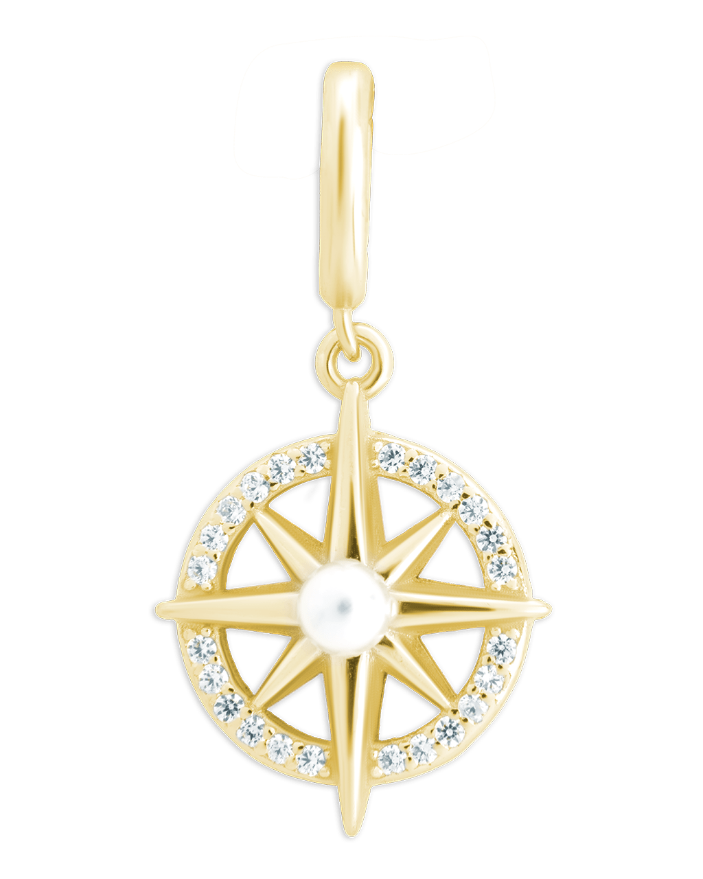Sterling Silver CZ & Pearl Compass - Sterling Forever