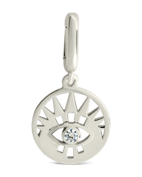 Sterling Silver CZ Evil Eye Disc Charm - Sterling Forever