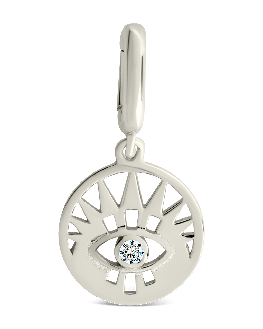 Sterling Silver CZ Evil Eye Disc Charm - Sterling Forever