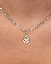Sterling Silver CZ Evil Eye Disc Charm - Sterling Forever