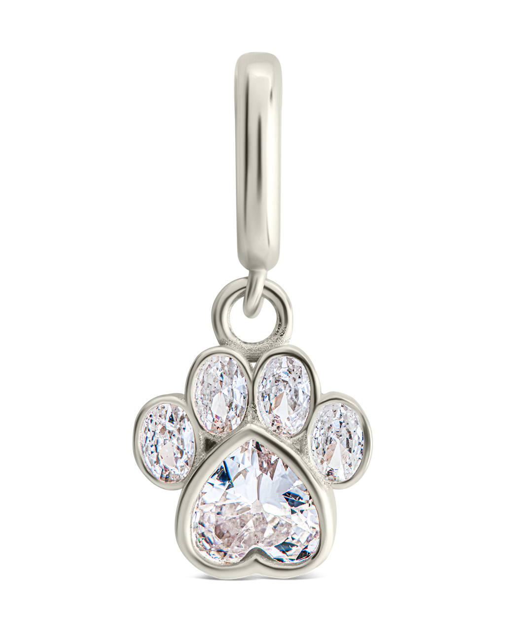 Sterling Silver CZ Paw Charm
