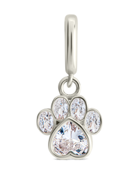 Sterling Silver CZ Paw Charm