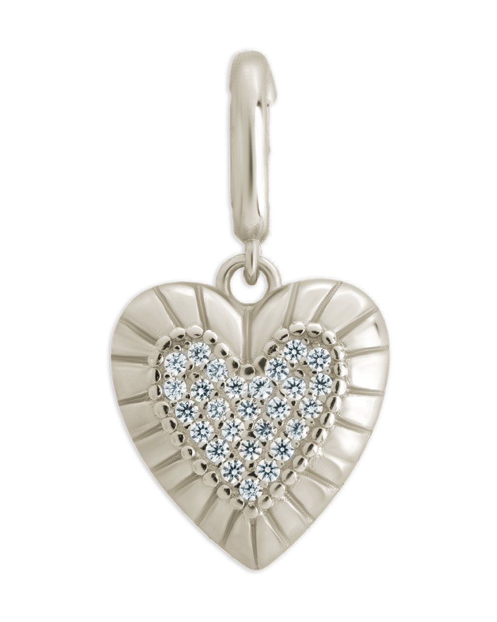 Sterling Silver CZ Heart Charm