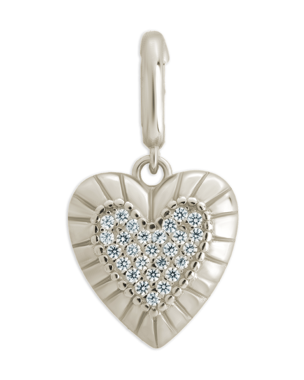 Sterling Silver CZ Heart Charm - Sterling Forever