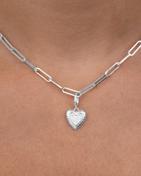 Sterling Silver CZ Heart Charm - Sterling Forever