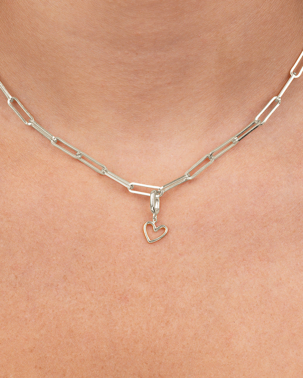 Sterling Silver Polished Heart Outline Charm