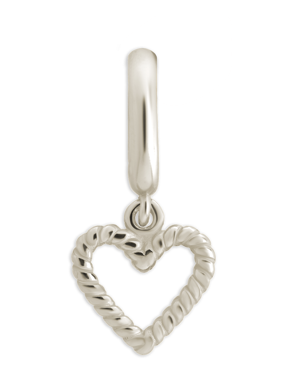 Sterling Silver Braided Heart Outline Charm - Sterling Forever