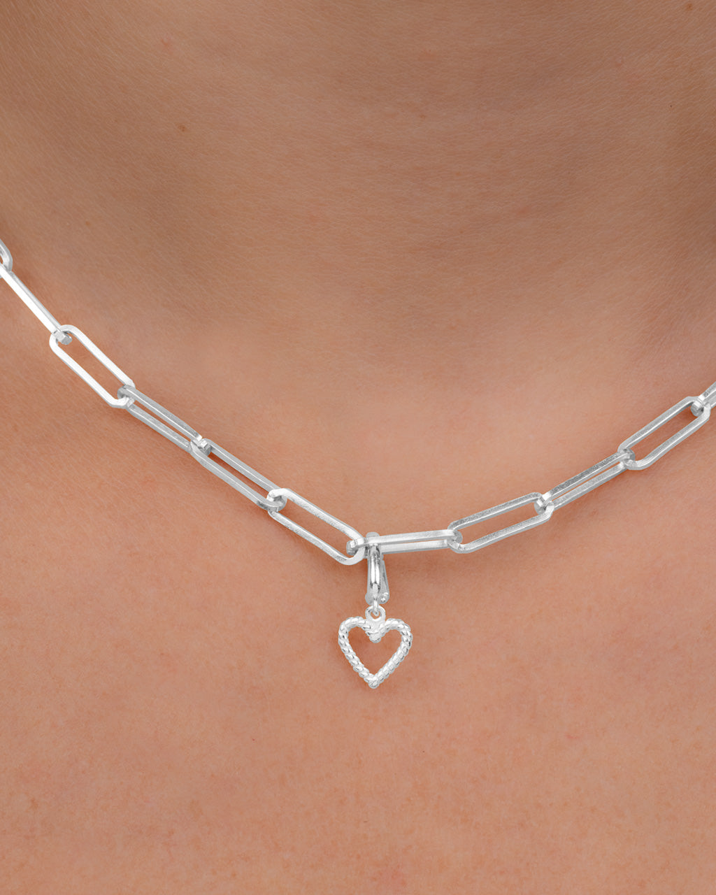 Sterling Silver Braided Heart Outline Charm