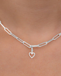 Sterling Silver Braided Heart Outline Charm - Sterling Forever