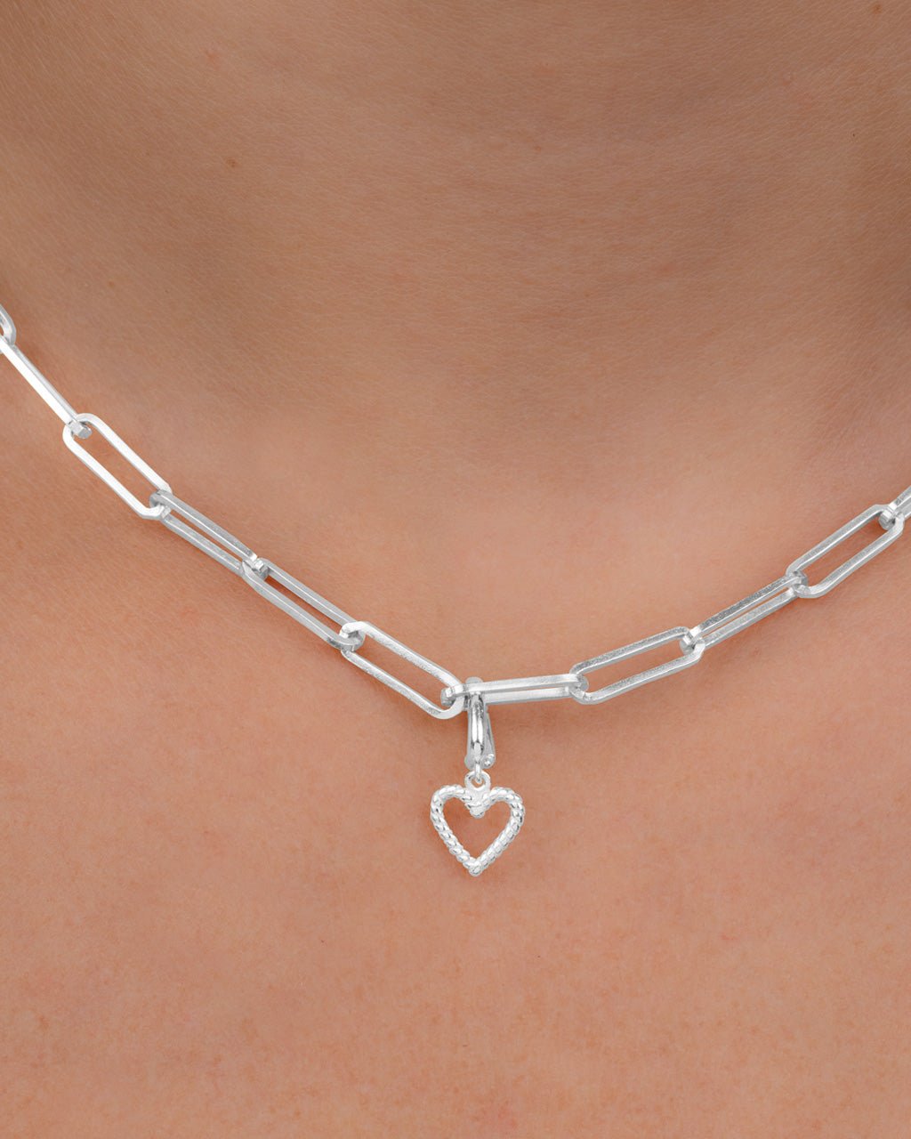 Sterling Silver Braided Heart Outline Charm - Sterling Forever