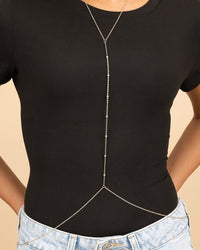 Myrna Beaded Layered Body Chain - Sterling Forever