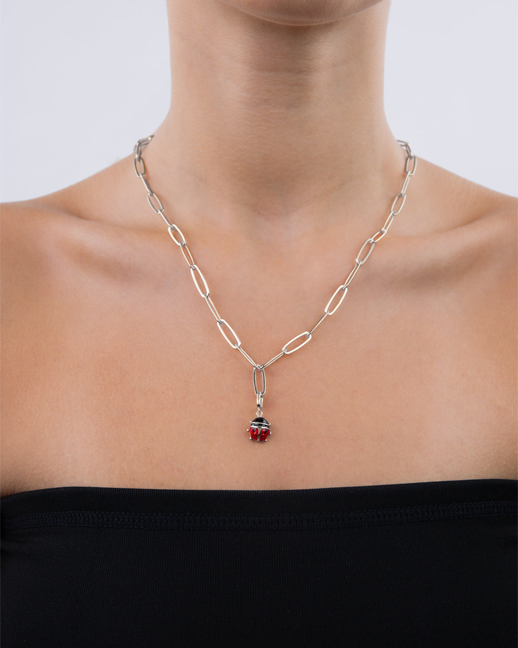 Sterling Silver Enamel Lady Bug Charm