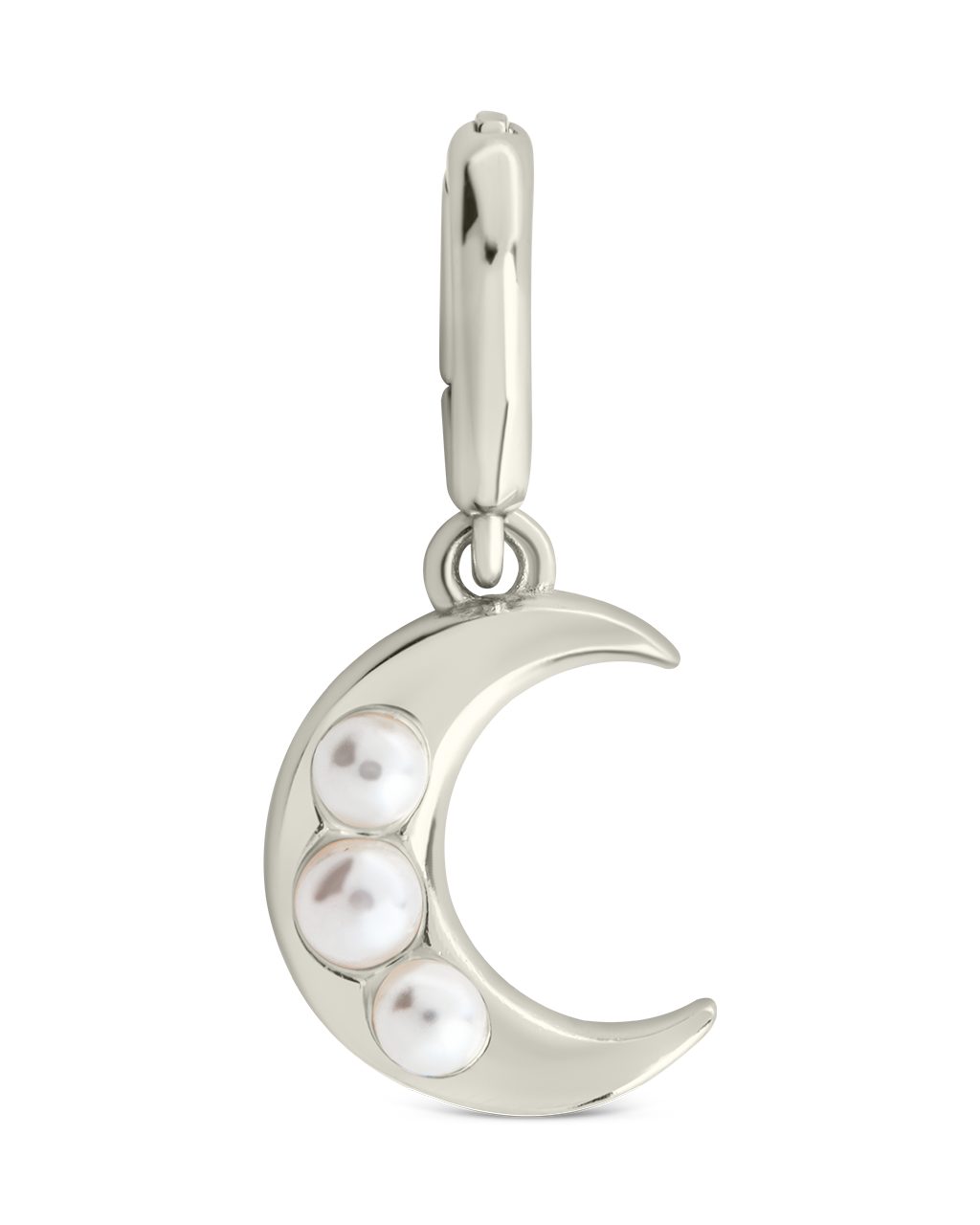 Sterling Silver Pearl Moon Charm