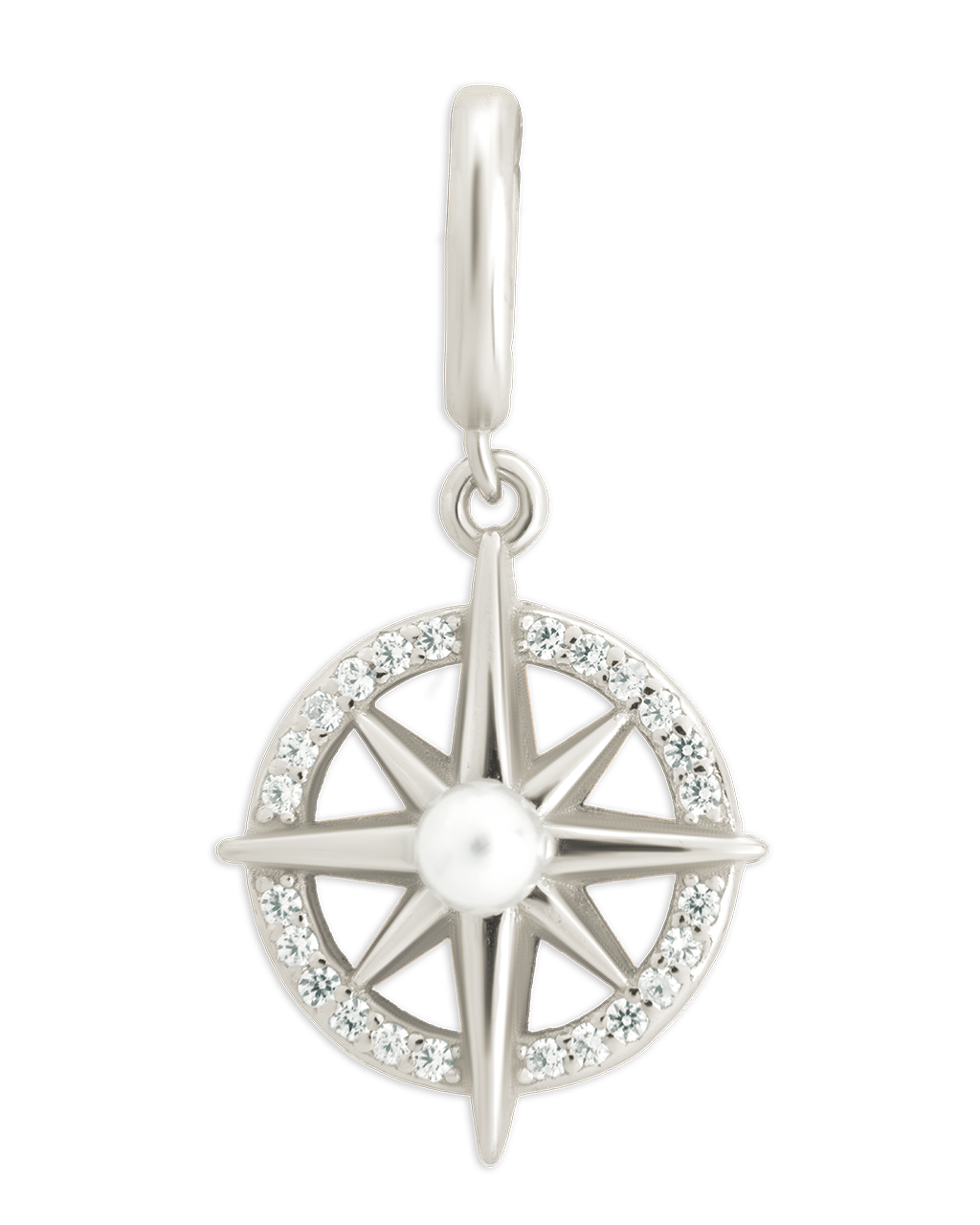 Sterling Silver CZ & Pearl Compass - Sterling Forever