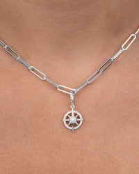 Sterling Silver CZ & Pearl Compass - Sterling Forever