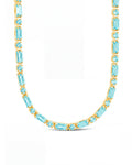 Georgia Aquamarine CZ Tennis Necklace