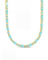 Georgia Aquamarine CZ Tennis Necklace