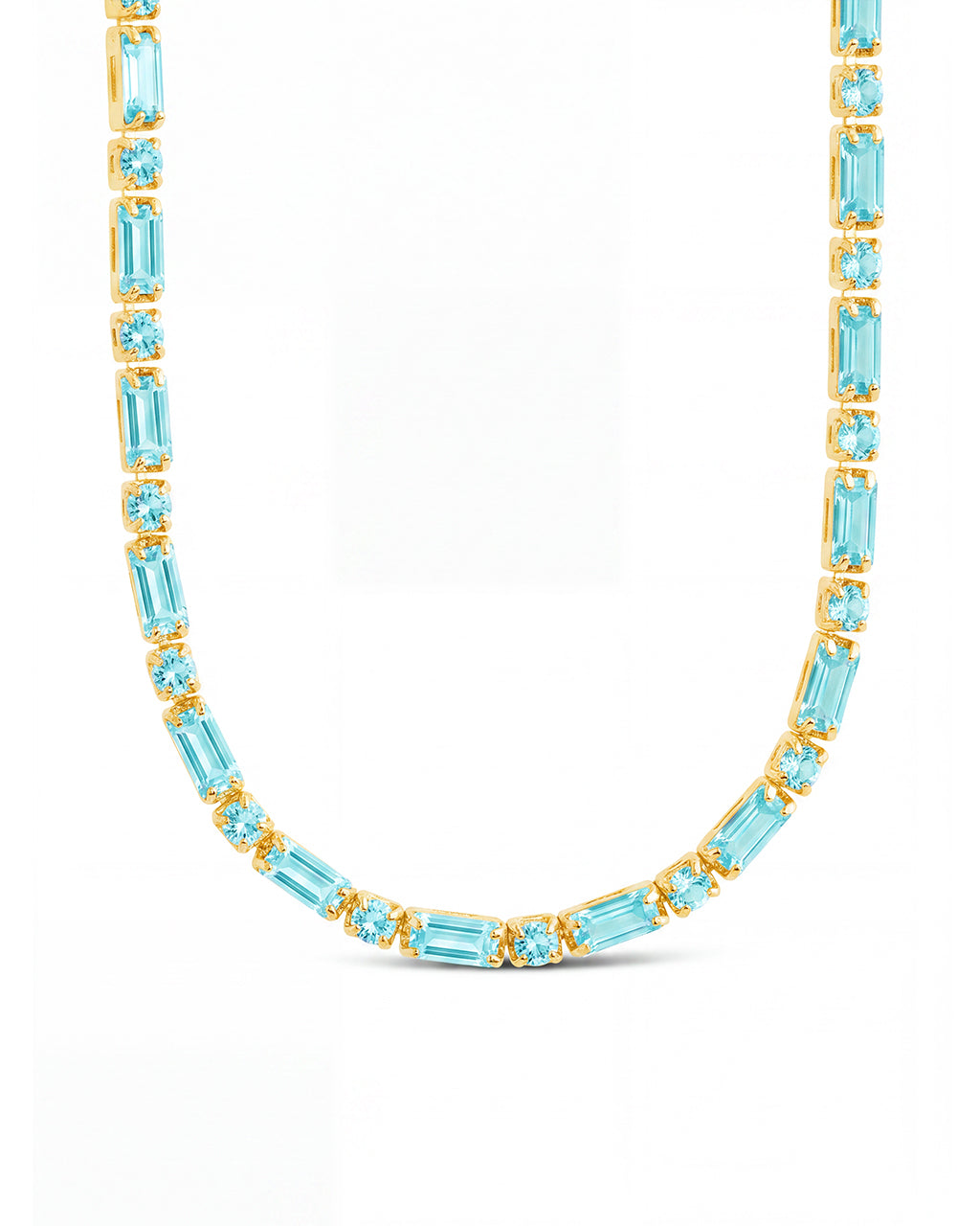 Georgia Aquamarine CZ Tennis Necklace