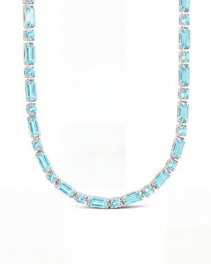 Georgia Aquamarine CZ Tennis Necklace